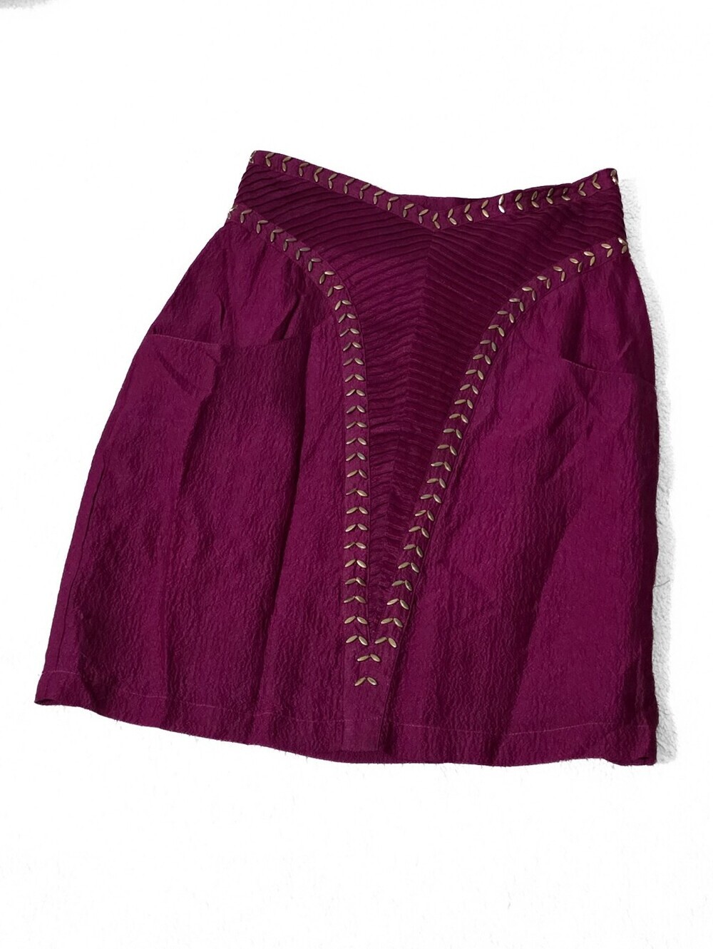 Lauren Moffatt Women’s A-Line Mini Skirt - Purple/Pink (Burgundy/Magenta) Size 0